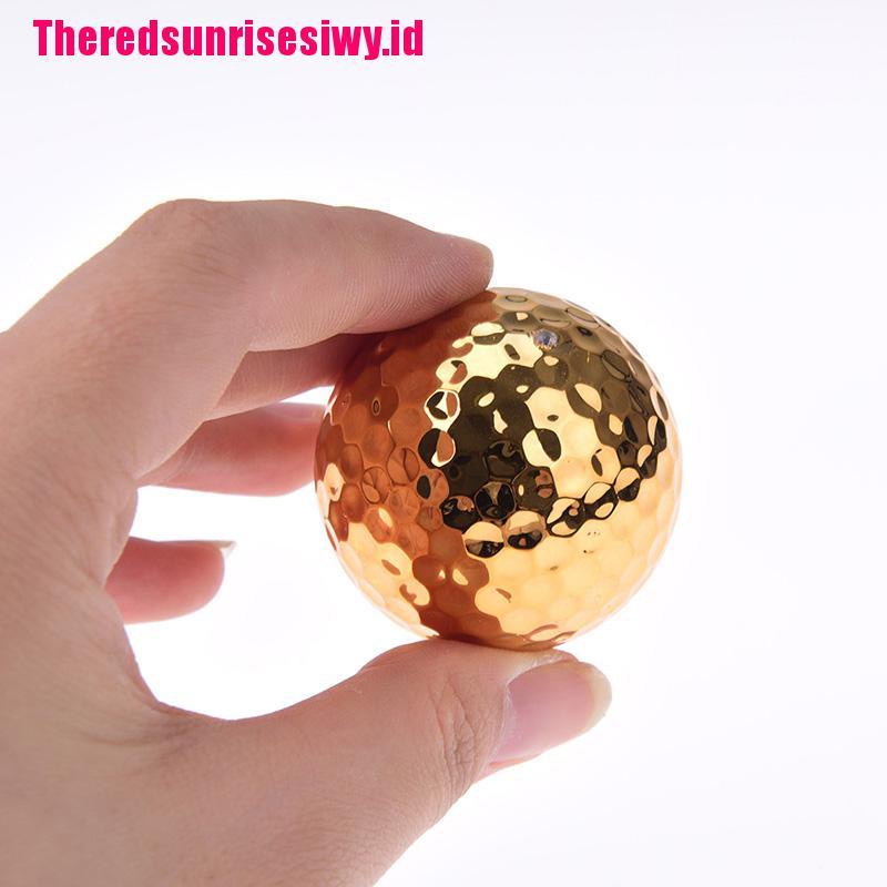 【Theredsunrisesiwy.id】1pc golf balls novel ball golf equipment gold color