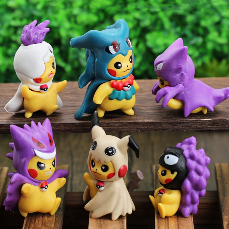 6pcs / Set Mainan Action Figure Pokemon Pikachu Bahan PVC Untuk Dekorasi / Hadiah Anak