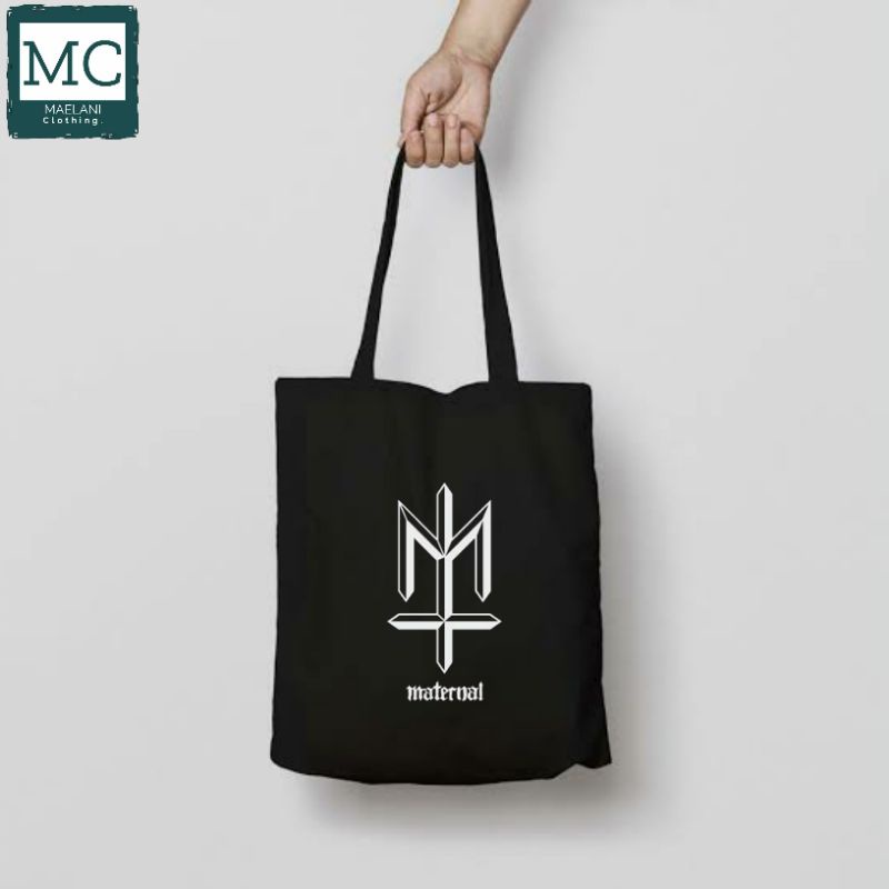 TOTE BAG MATERNAL LOGO TULISAN / TOTEBAG RESLETING HITAM / TOTEBAG BAND METAL / TAS JINJING / TOTEBA