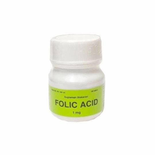 FOLIC ACID 1000 MCG ASAM FOLAT 1MG 100'S / BOTOL TERBUTI MANJUR