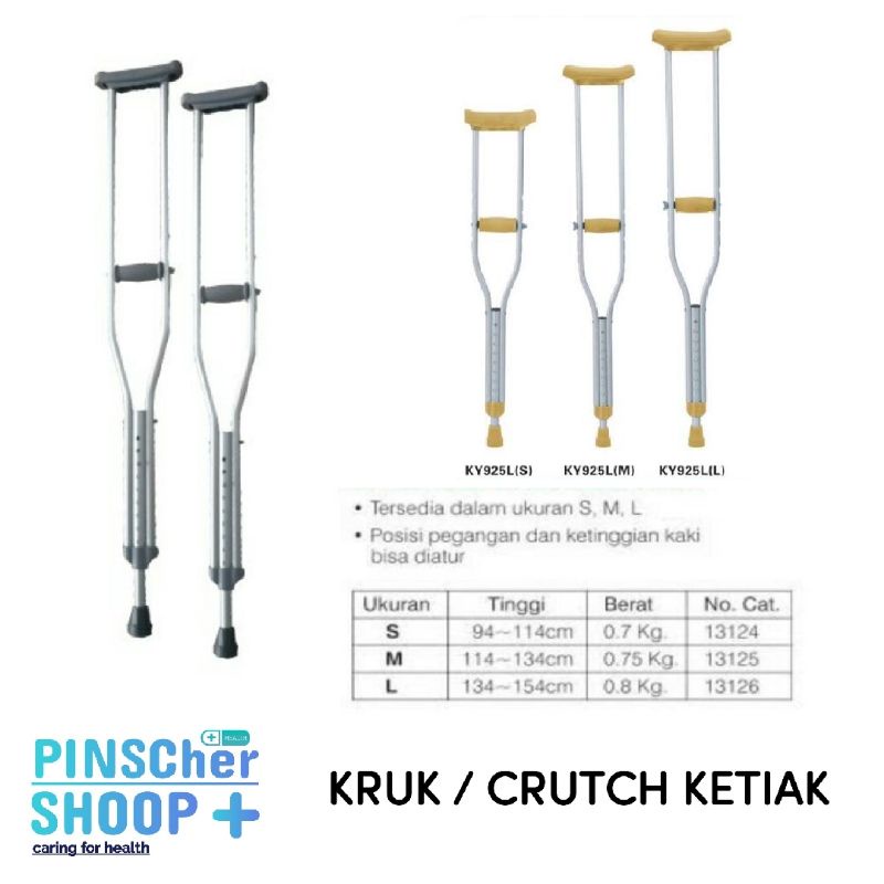 CRUTCH KRUK KETIAK SEPASANG (2 BUAH) S / M / L