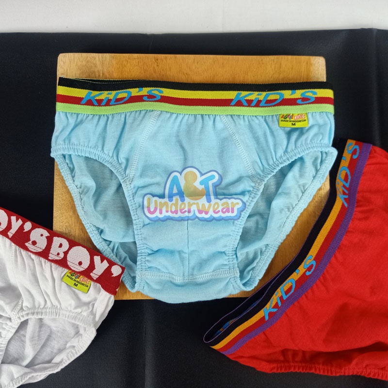 AT63-Celana Dalam Anak Karet Boxer Agree Kids 1Box isi 3 pcs/CD anak laki-laki