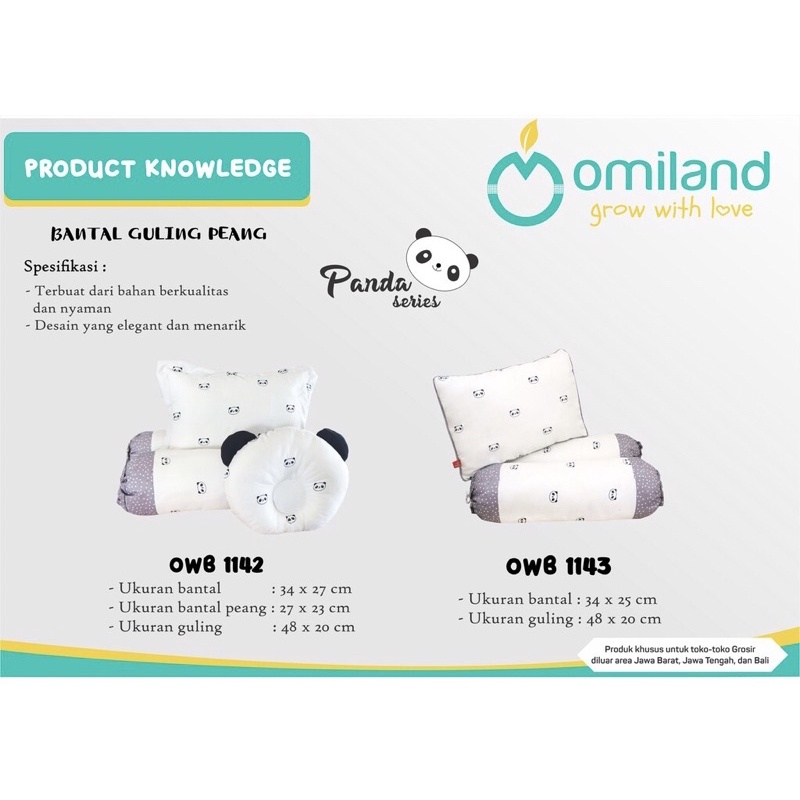 Bantal Guling Bayi Set panda series Omiland