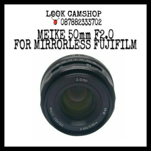LENSA KAMERA MIRRORLESS FUJIFILM MEIKE APS-C 50mm F/2.0 FOR FUJI XM1 XA1 XA2 XA3 XA10 XT10 XT1