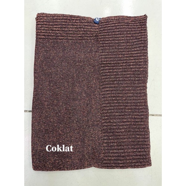 PASHMINA RAJUT GLITER / PASHMINA RAJUT PENGANTIN / PASHMINA PREMIUM-Coklat