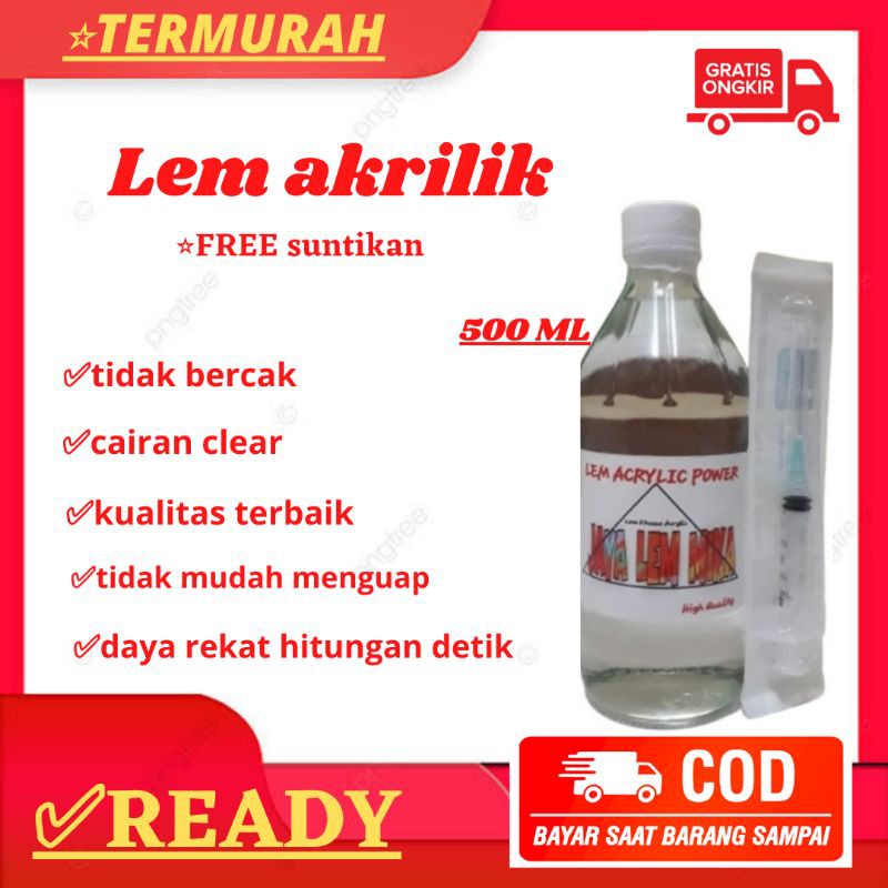 

lem akrilik transparan 500ml