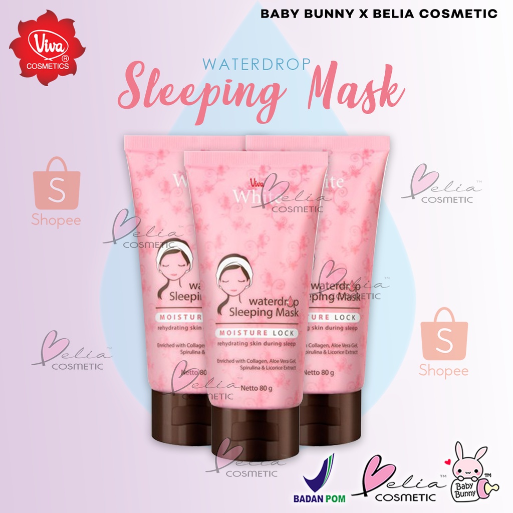 ❤ BELIA ❤ VIVA Waterdrop Sleeping Mask Netto 80g (White cream) | Mask | BPOM