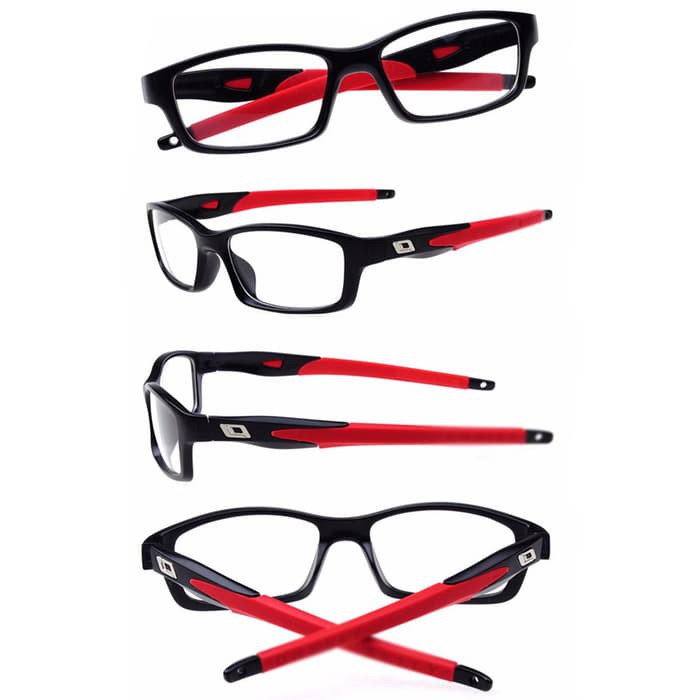 Frame Kacamata Titanium - hitam Merah