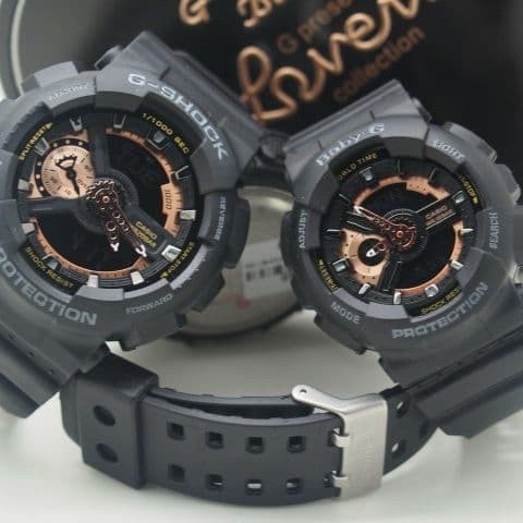 New Jam Tangan Couple Casio BABY-G & G-SHOCK TYPE : GA110 & BA110 Rubber Baterai Jam Tangan Pasangan