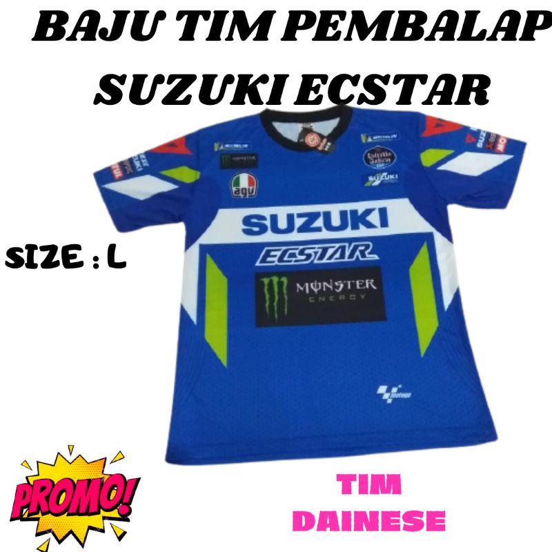 BAJU BALAP MOTOR TIM SUZUKI ECSTAR - T-SHIRT MOTOR - BAJU MOTOR - KAOS MOTOR