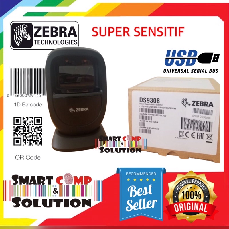 2D Barcode scanner Zebra DS9308 Pengganti Symbol DS9208 Efaktur QRcode Reader