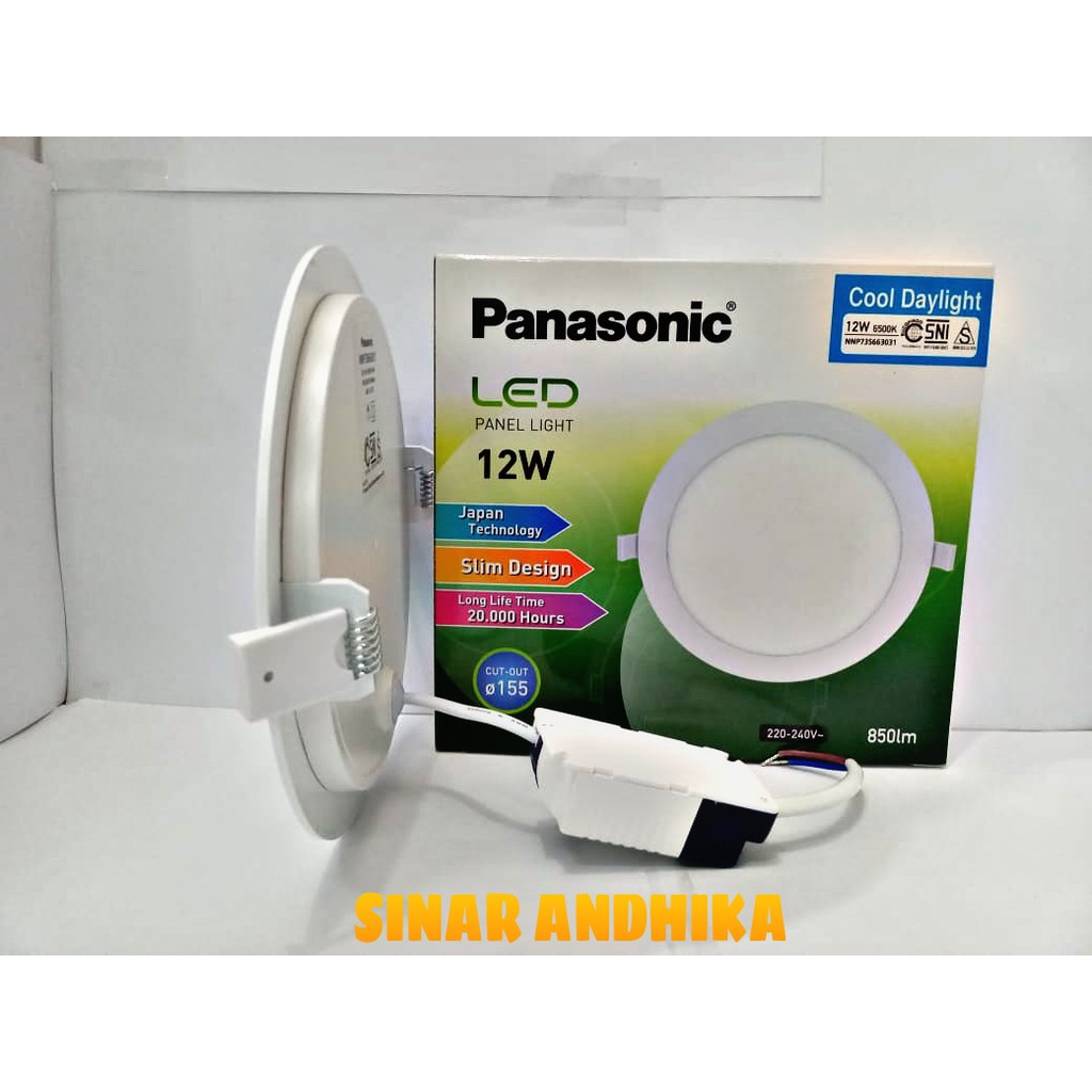 LAMPU LED PANEL BULAT DOWNLIGHT (SLIM) PANASONIC 12 WATT NNP 73566/NNP 73556