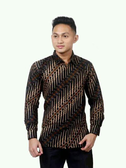 Kemeja Batik Lengan Panjang Motif Parang Kunci