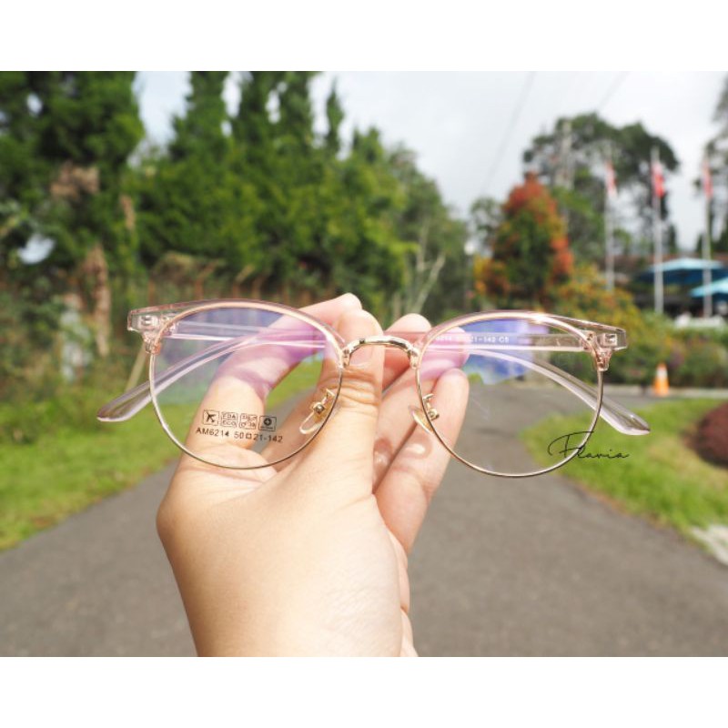 Flavia Eyewear - Kacamata Jackob Round Plastic (custom minus, photochromic, blueray, bluechromic dan photobrown)