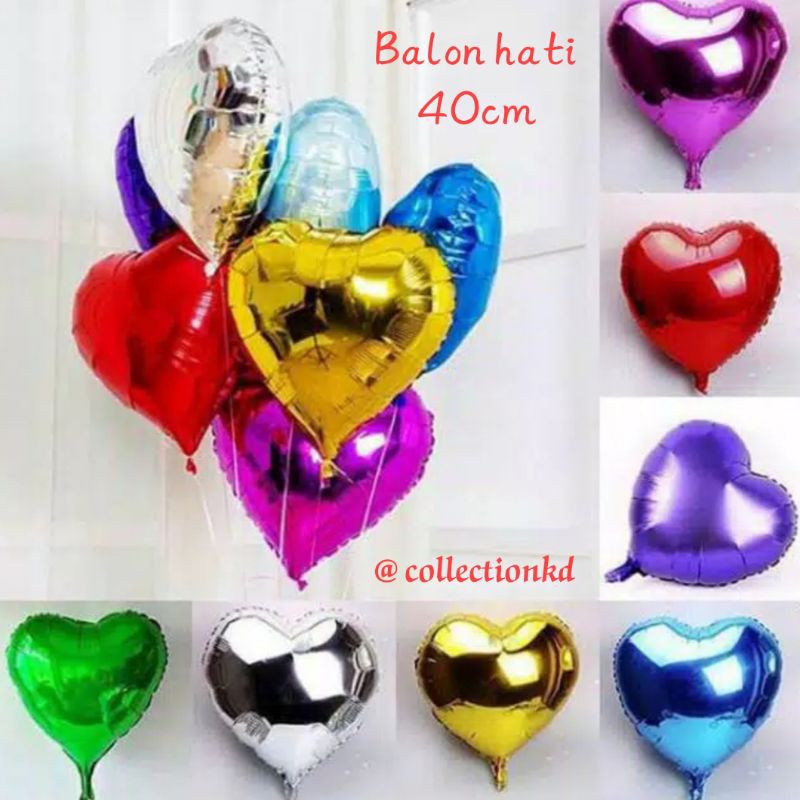 Balon hati 40cm | Balon love | Balon foil hati