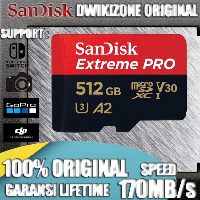 [DGB] SANDISK EXTREME PRO 512GB 4K 170MB/s MICRO SD A2 U3 HIGH SPEED MICROSD RESMI ORI