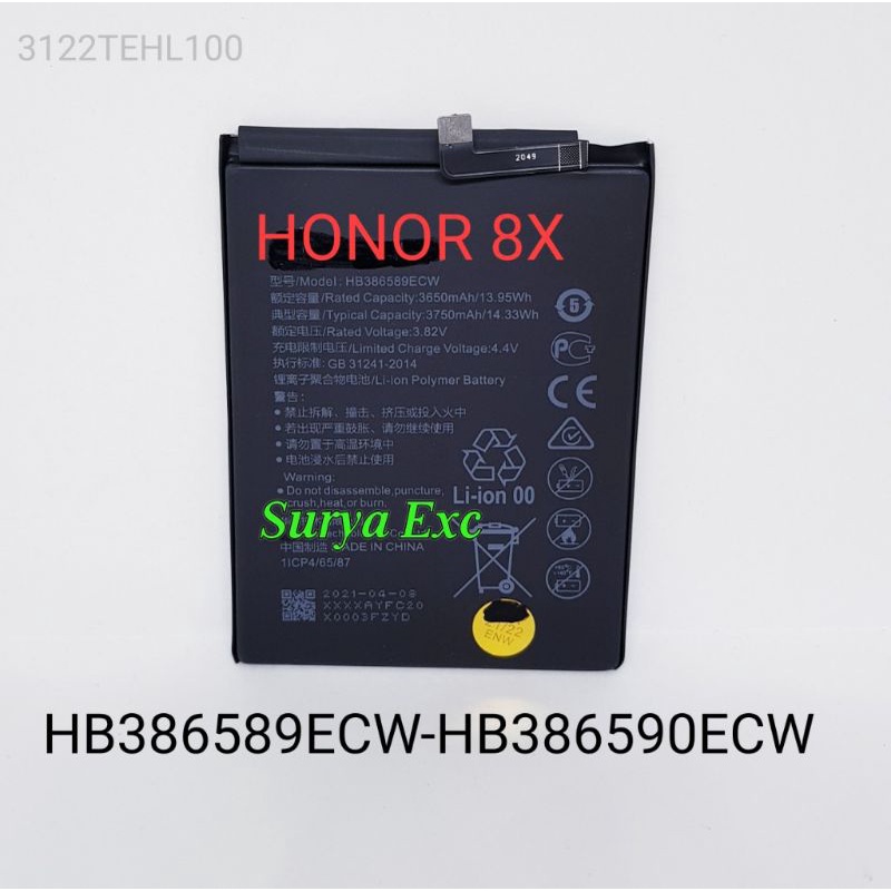 HB386589ECW Baterai Honor8x Model Honor 8x Code Baterai HB386590ECW ORI