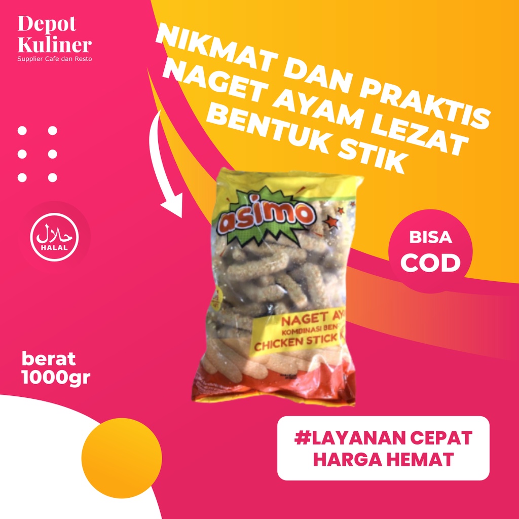 Nugget Stick Ayam Asimo 1KG / Naget Ayam Asimo / Asimo Naget Ayam