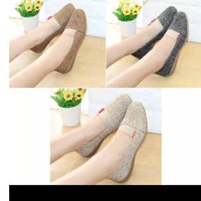 promo murah slip on wanita kanvas karet