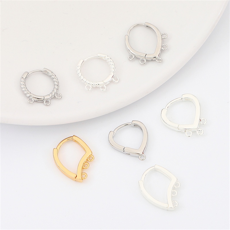 1 Pasang Anting Hoop Bahan Kuningan Untuk Membuat Perhiasan