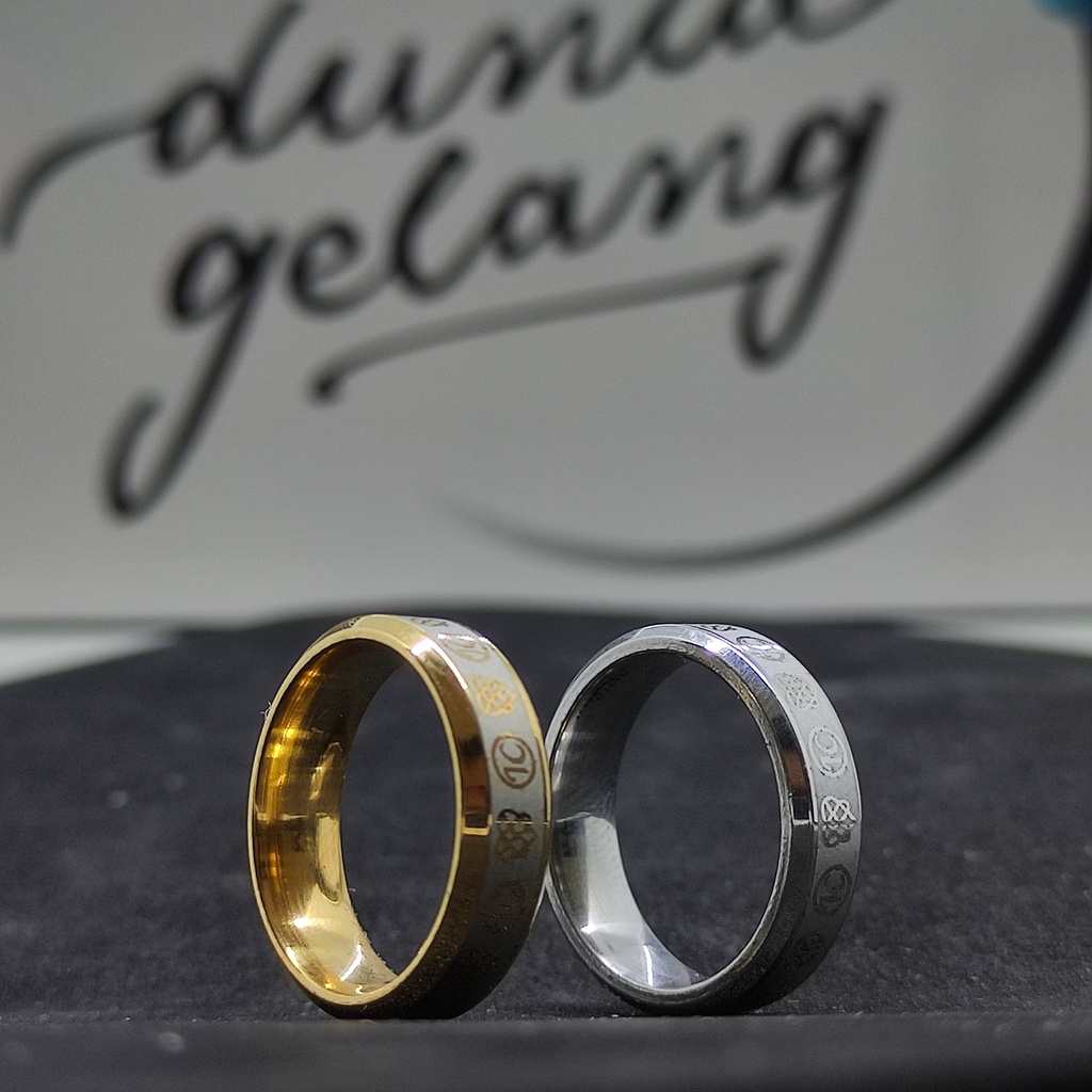 CINCIN TITANIUM IKATAN CINTA SILVER GOLD / CINCIN PRIA WANITA ANAK COUPLE TUNANGAN