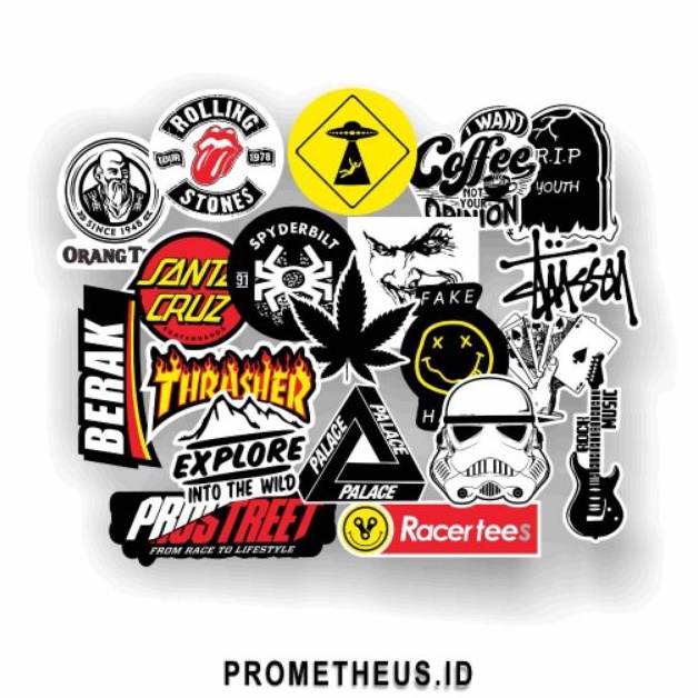 20 pcs STIKER LOGO Band rock, stiker laptop, stiker estetik,stiker kulkas,stiker vinyl