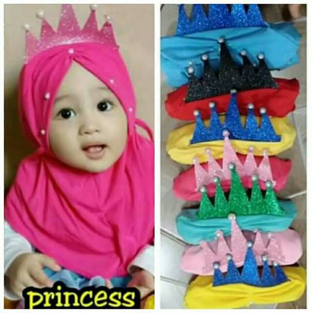 Hijab princes mahkota gliter