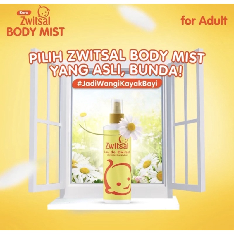 Zwitsal Body Mist For Adullt Eau de Toilette / Parfum Lembut Wangi Khas Zwitsal 100 ML Cologne Bayi 