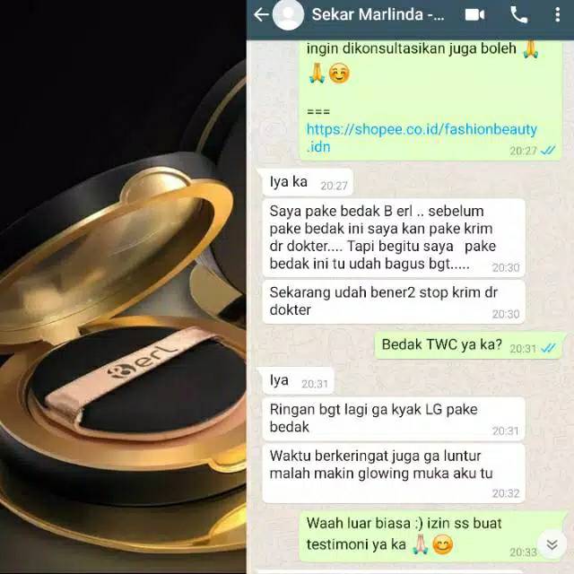 Bedak B Erl Three Way Cake / Bedak Padat / Bedak Tabur / Compact Powder