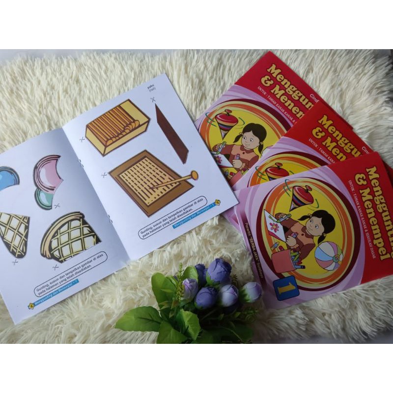 Buku Menggunting dan menempel untuk anak TK dan PAUD