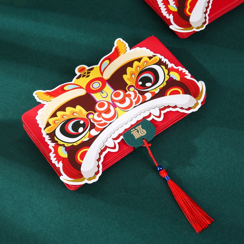 Amplop Angpao Lipat Motif Macan Merah Untuk Tahun Baru Cina / Imlek