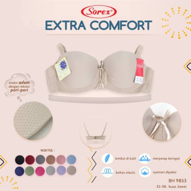 SOREX Bra HALF CUP 9853 Busa Tipis Pakai Kawat Original