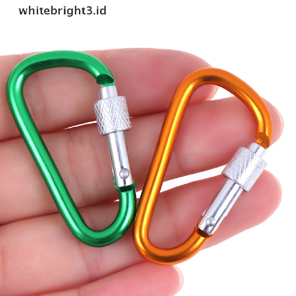 (whitebright3.id) 2pcs Carabiner Bentuk D Bahan Aluminum Untuk Outdoor