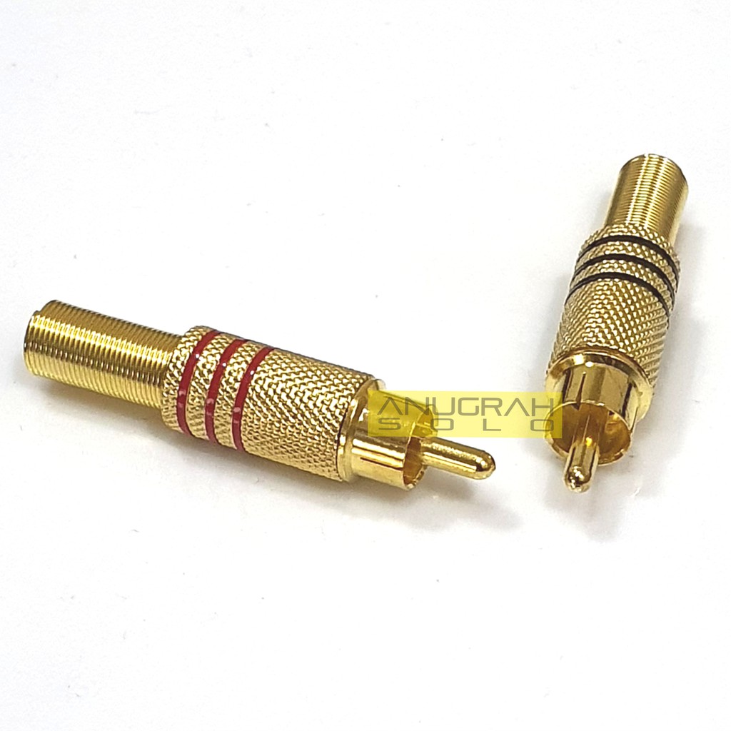 Jack RCA Gold Audio Plug RCA Set