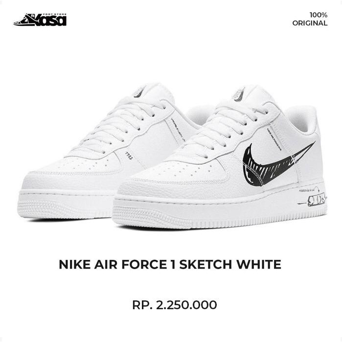 air force 1 white drawing
