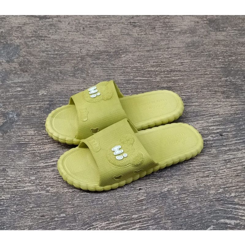 Sandal slide selop karet wanita HI sandal jelly perempuan Korea style Hi BEAR kekinian nyaman