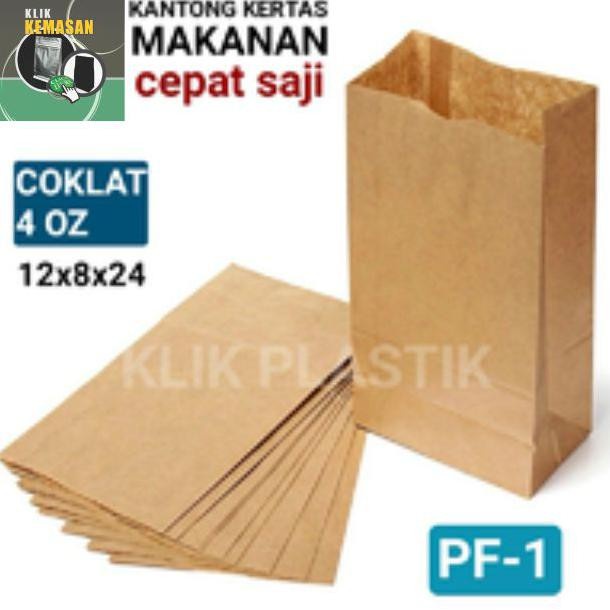 

(TERLARIS) KANTONG KERTAS MAKANAN 4OZ COKLAT KECIL/PAPER BAG PAPERBAG TAS KERTAS