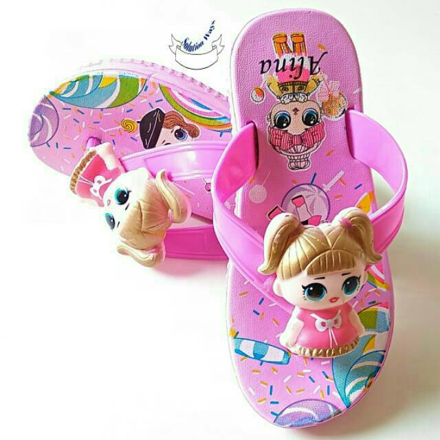 Sandal Karet Anak Perempuan Sendal Jepit Cewek Wanita Boneka LOL Cantik