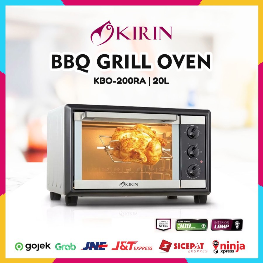 Oven Listrik 20 Liter KIRIN KBO-200RA Interior Lamp