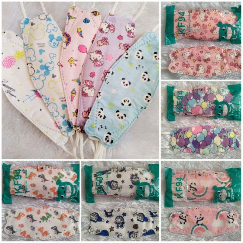 (ISI 10) MASKER KF94 ANAK MOTIF MURAH MASKER KF94 ANAK MOTIF ISI 10 MASKER KF94 ANAK 1 PAK ISI 10
