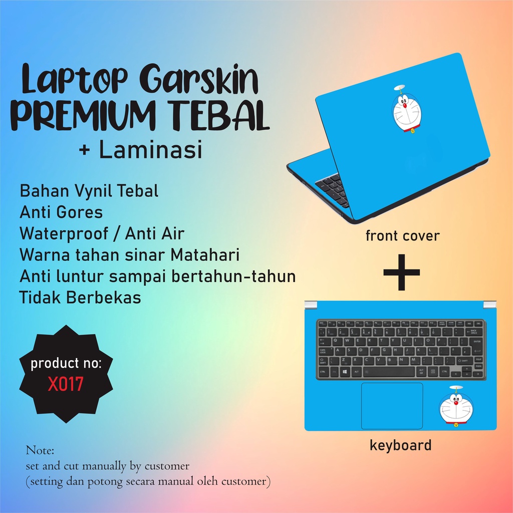 CUSTOM Garskin Sekitar Keyboard+Bezel atau COVER+Bezel