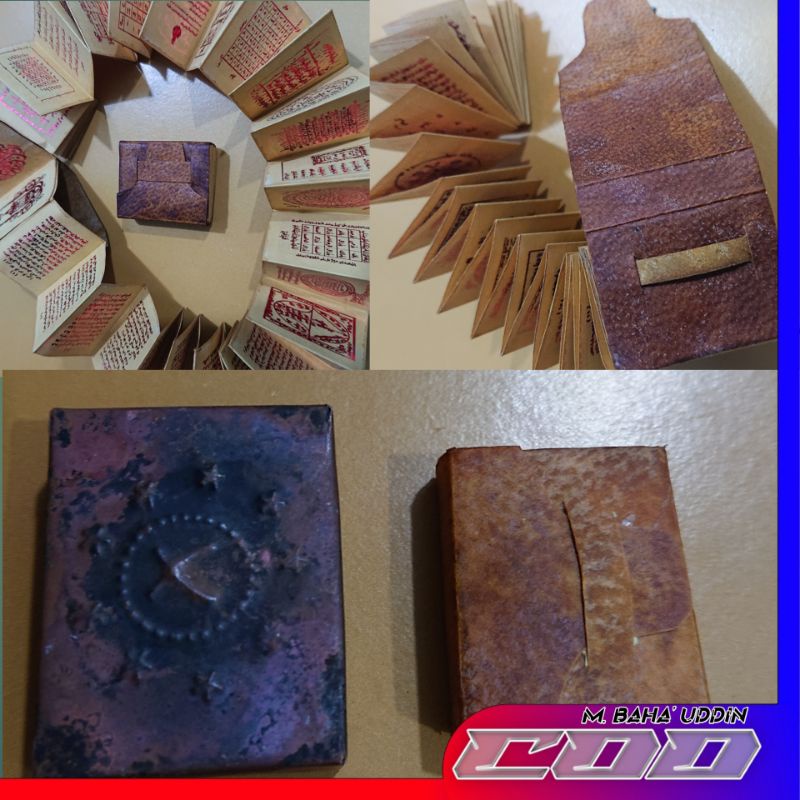 (Bisa COD) andarun lipat panjang tinta merah, wadah kuninggan antik