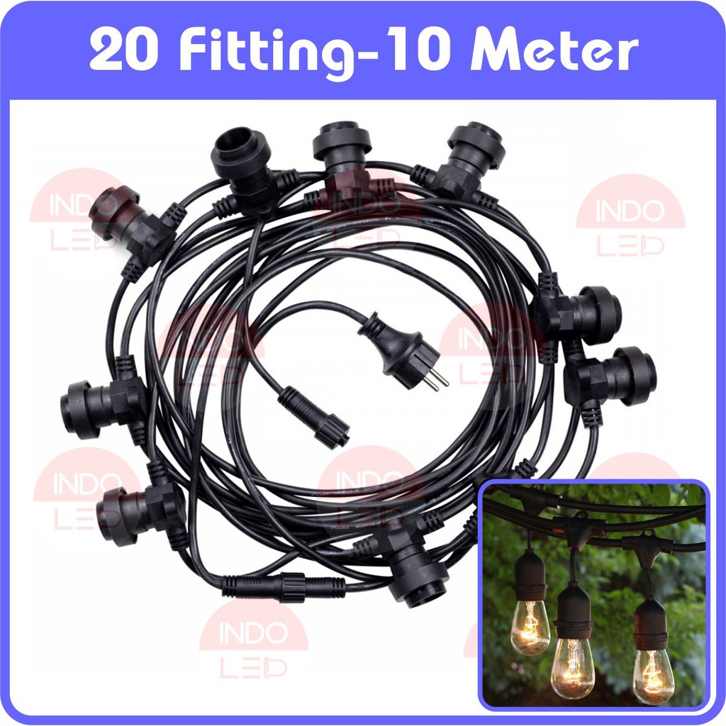 Fitting Lampu Gantung Outdoor 20 Fitting 10M