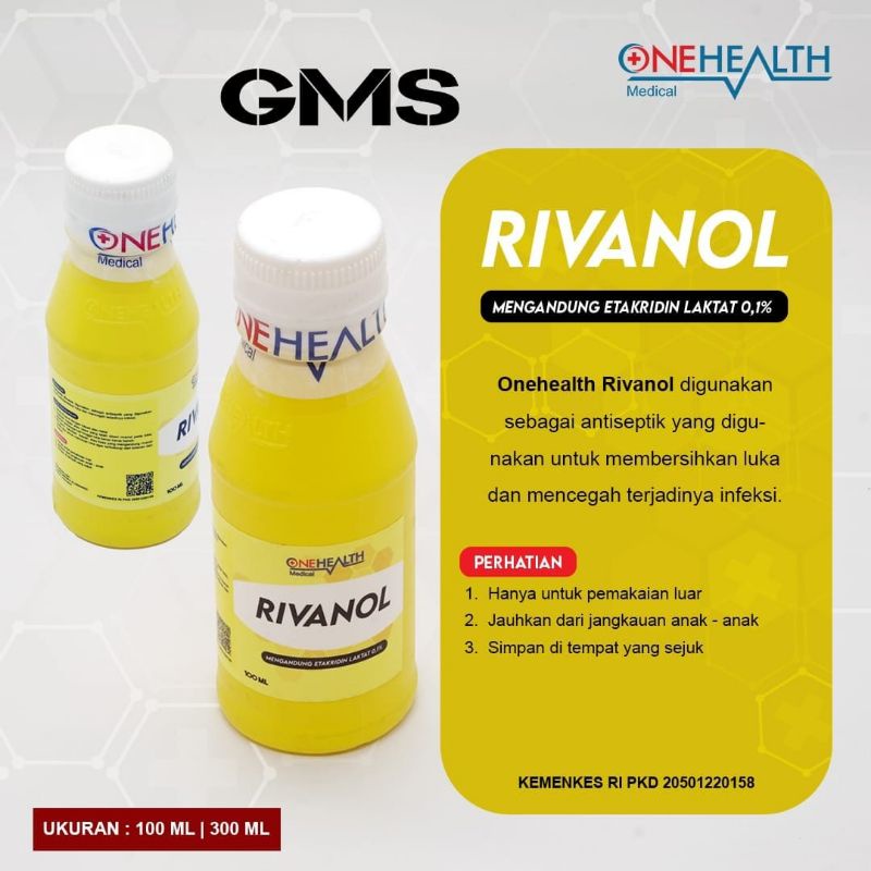 Rivanol 300 ml Onehealth / Cairan Pembersih Luka / Cairan Antiseptik