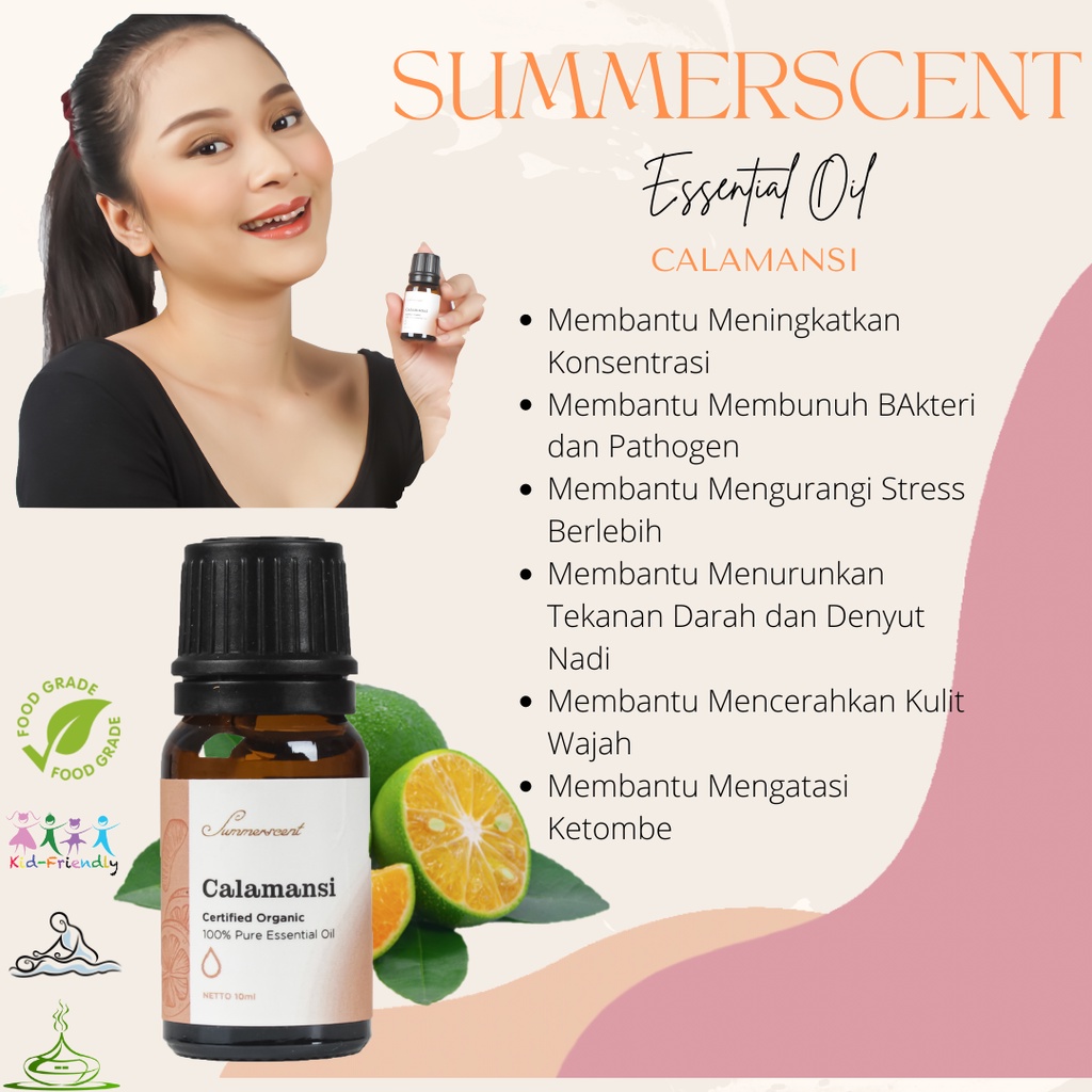 SUMMERSCENT Essential Oil Aromatherapy Aroma Calamansi Pengharum Ruangan Esential Oil Aromaterapi