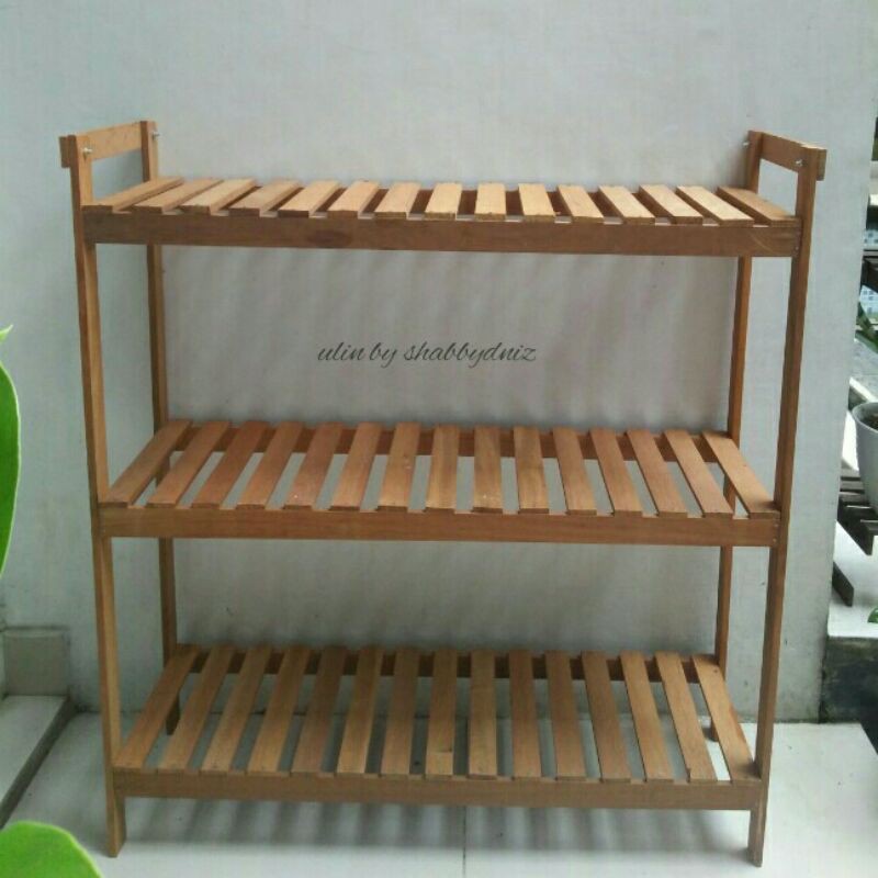 RAK TANAMAN KAYU ULIN MULTIFUNGSI