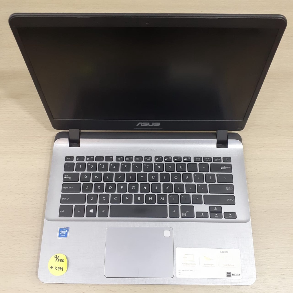 laptop Leptop Seken second Bekas ASUS A407M intel Celeron RAM 4GB HDD 1 TB Murah Berkualitas Original Like New