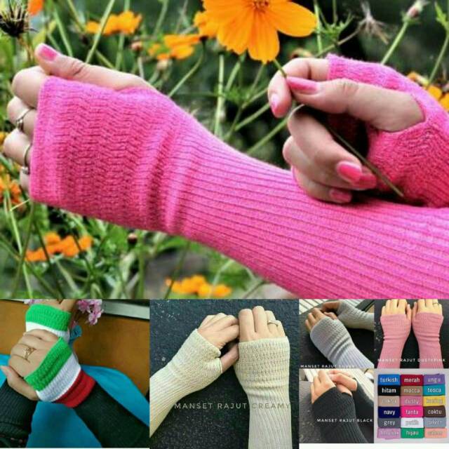 (COD) Handsock Rajut Polos Premium/Manset tangan wanita