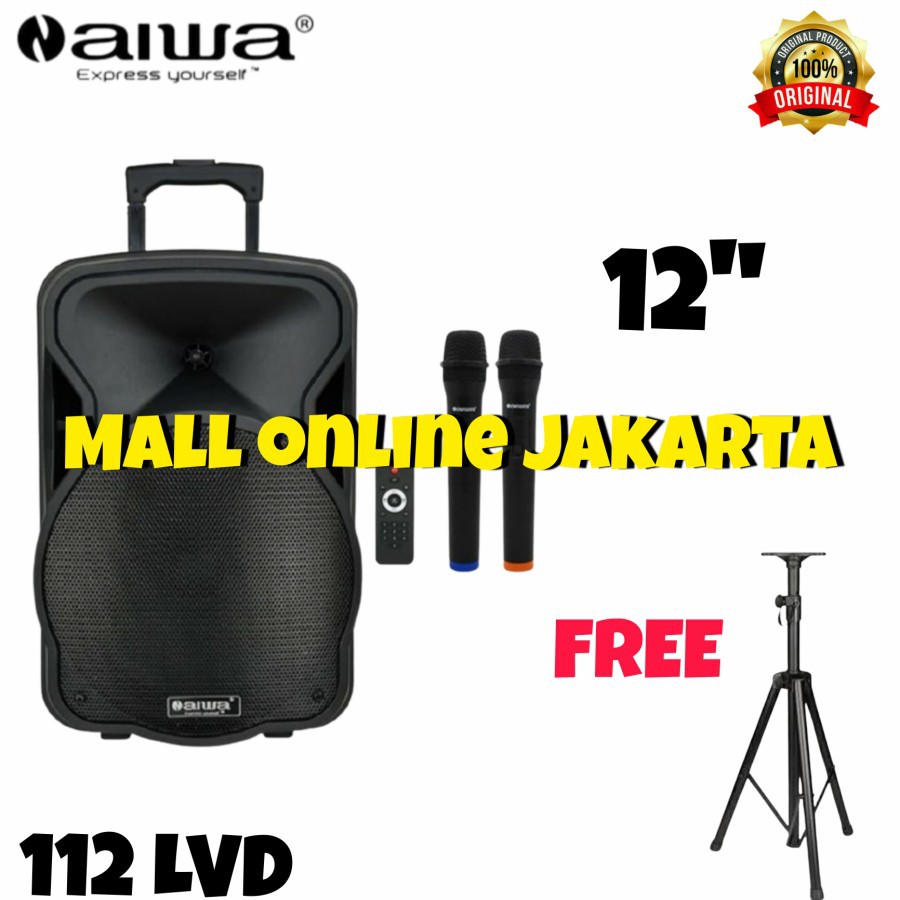 Speaker Aktif portable Aiwa 12 inch 112 Lvd / 112Lvd Free stand