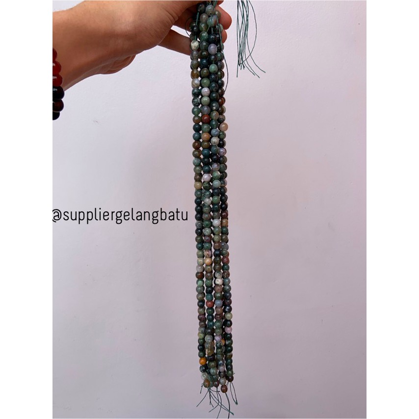 batu INDIAN AGATE 8mm cutting bahan gelang kalung INDIA FACETED STONE